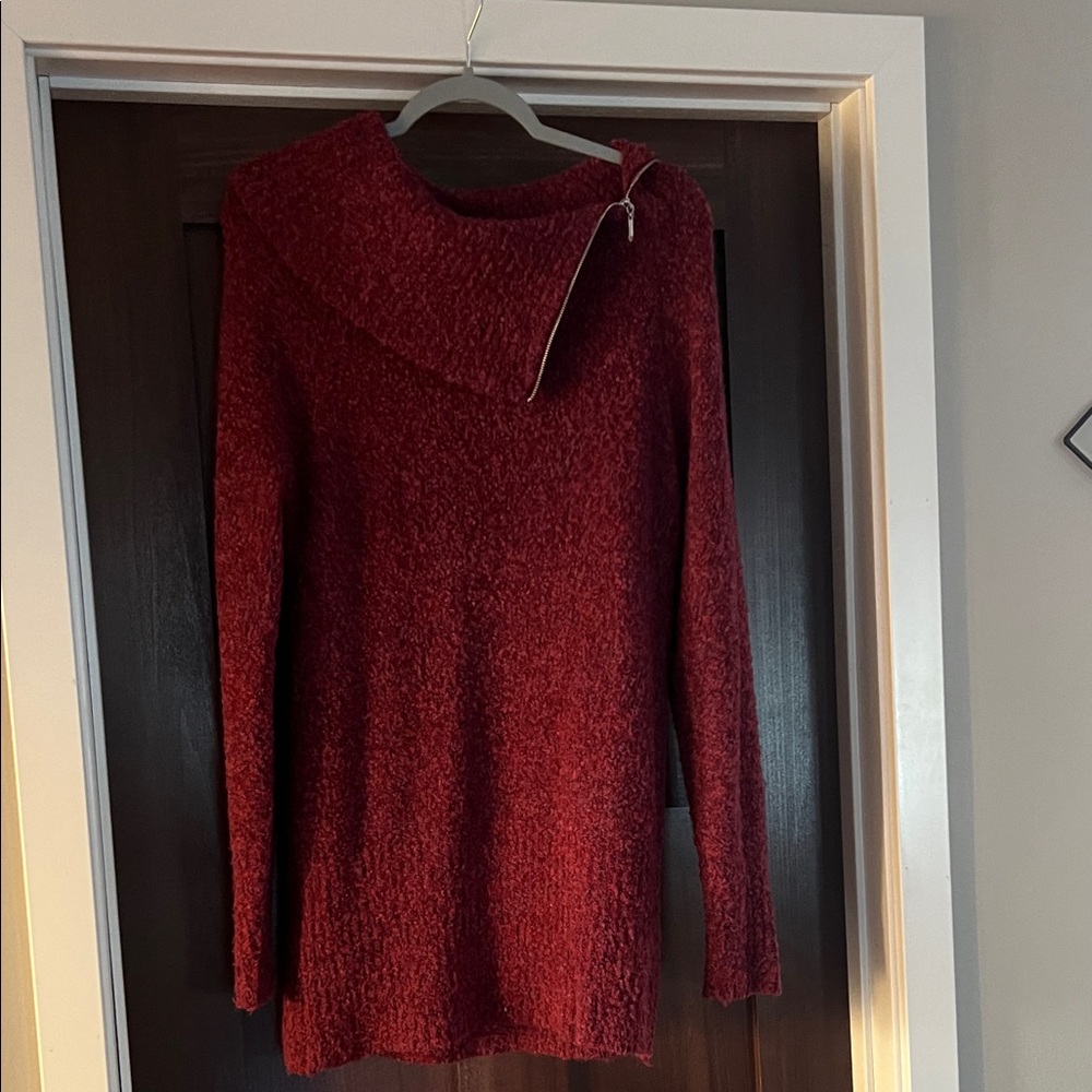 White House Black Market Red Cowl Neck Sweater